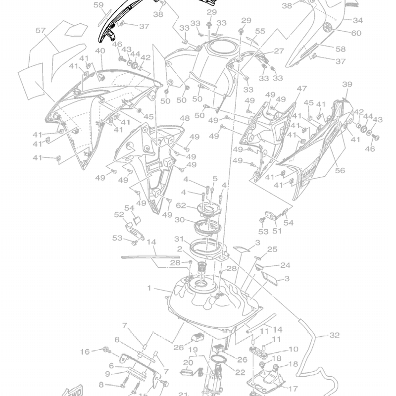 Motos Neno Shop - Capa Aba do Tanque Direito XTZ 250 Lander ABS