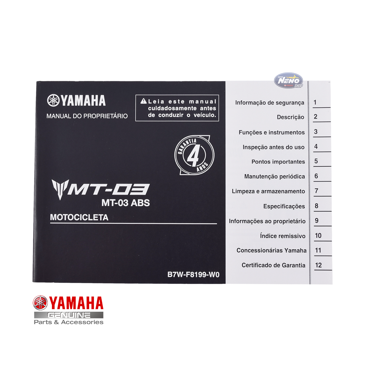 Motos Neno Shop - Manual do Proprietário MT 03 21-25