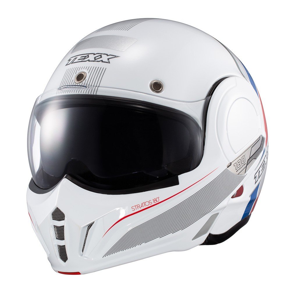 Capacete Texx Stratos 180 Journey Branco/Azul/Vermelho
