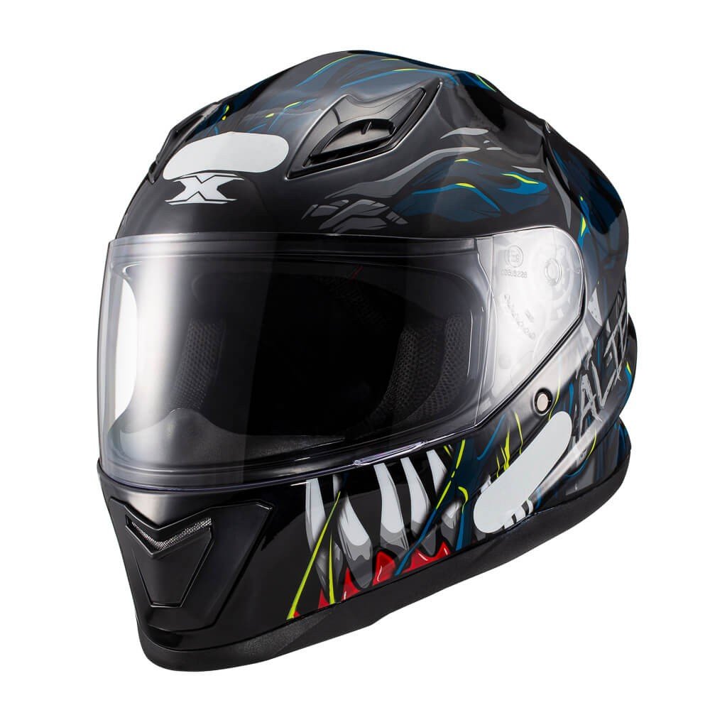 Capacete Texx Hawk - Alien Azul Preto