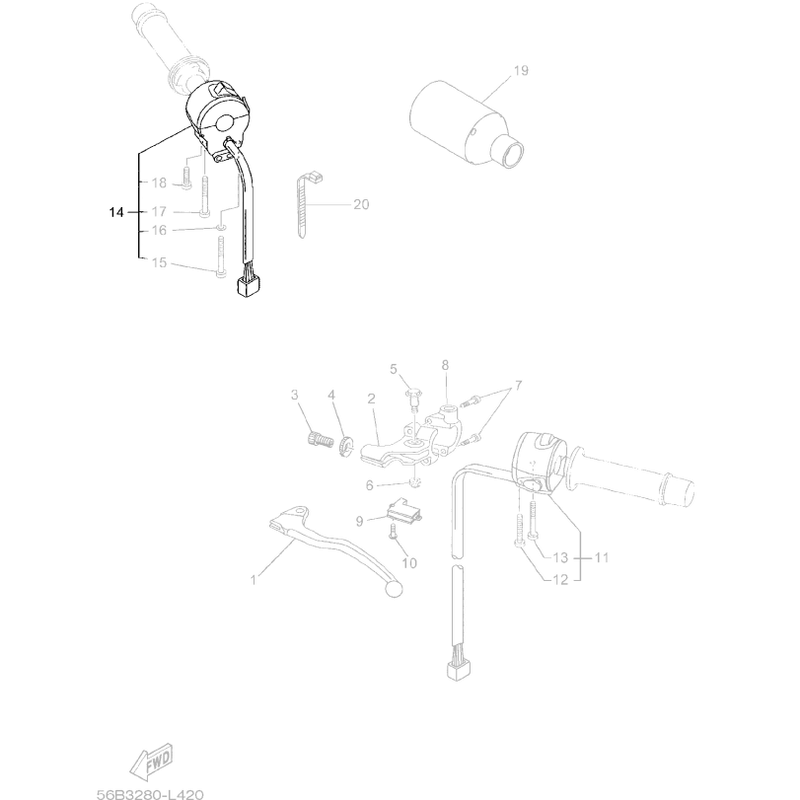 Motos Neno Shop - Interruptor Direito Punho Partida Original