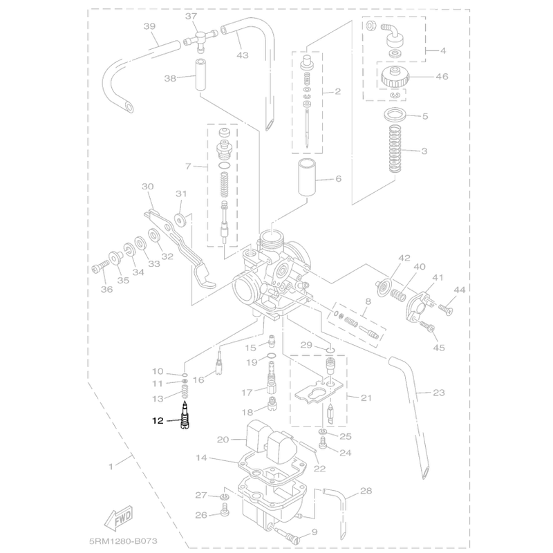Motos Neno Shop - Parafuso Piloto Carburador Original Yamaha para