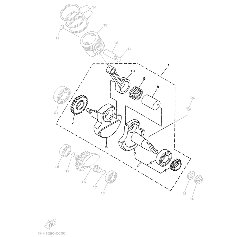 Motos Neno Shop - Virabrequim Completo Original Yamaha para XTZ 125