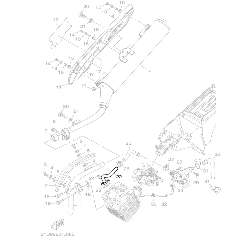 Motos Neno Shop - Tubo de Saída do Cabeçote Original Yamaha para
