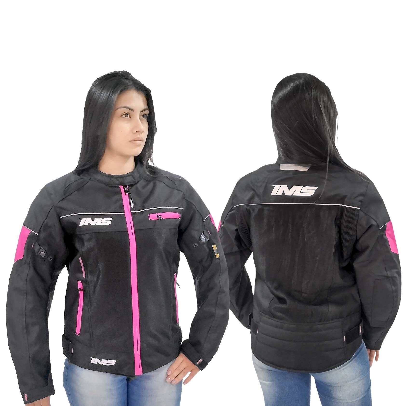 JAQUETA IMS STREET ROAD FEMININA PRETO/ROSA