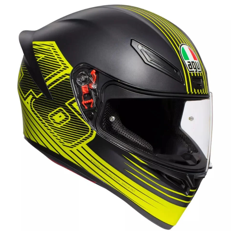 Capacete AGV K1 Edge 46 Preto/Amarelo: Design Racing, Segurança