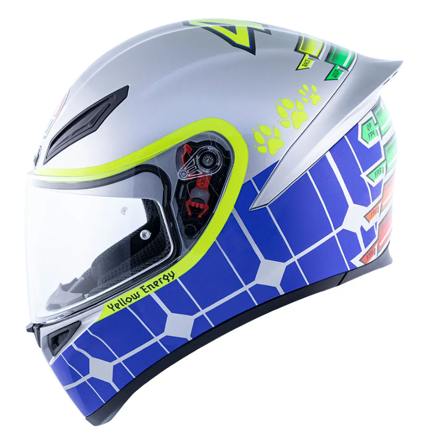 Capacete AGV K1 Mugello 2015 Replica: Design Rossi, Fecho Duplo D