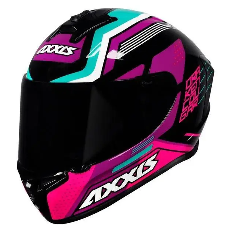 CAPACETE AXXIS DRAKEN COUGAR GLOSS BLK/PINK/TIFFANY