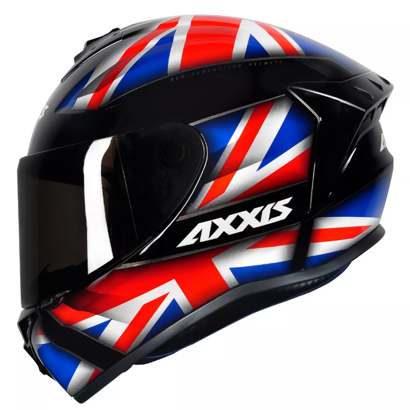 CAPACETE AXXIS DRAKEN UK GLOSS BLACK/RED/BLUE