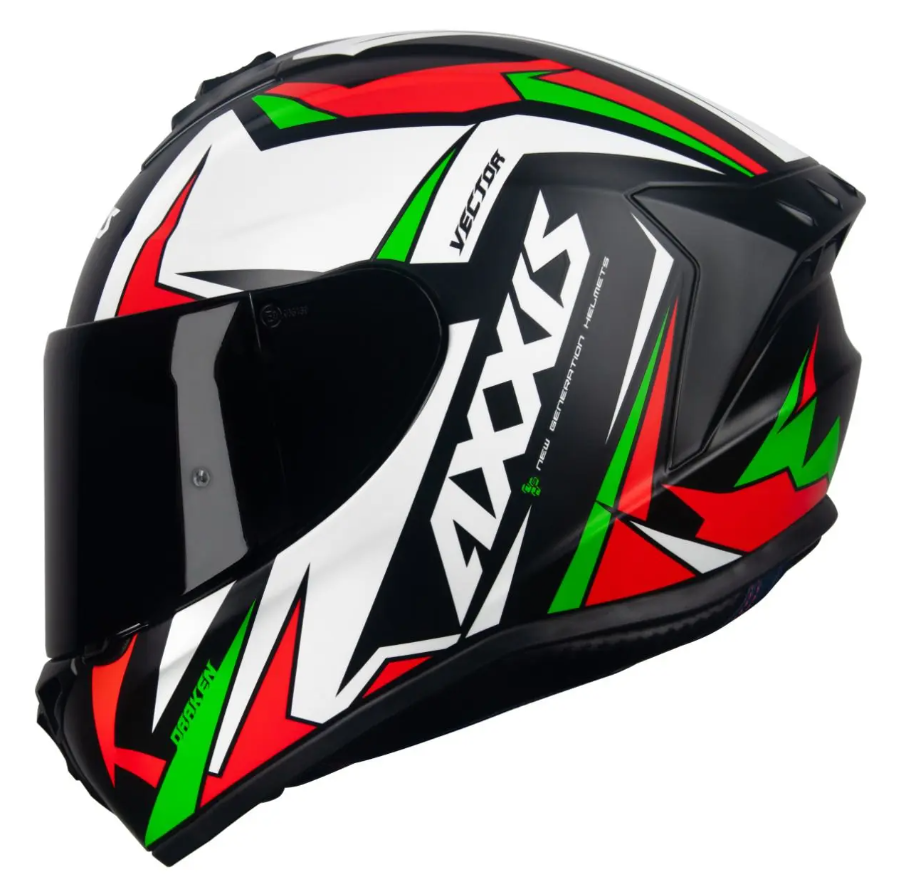 CAPACETE AXXIS DRAKEN VECTOR MATT BLK/WHT/GREEN
