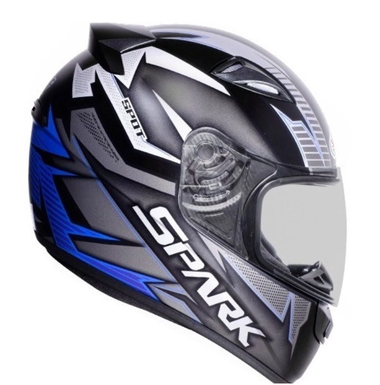 CAPACETE EBF NEW SPARK FLASH PRETO/AZUL BRILHO