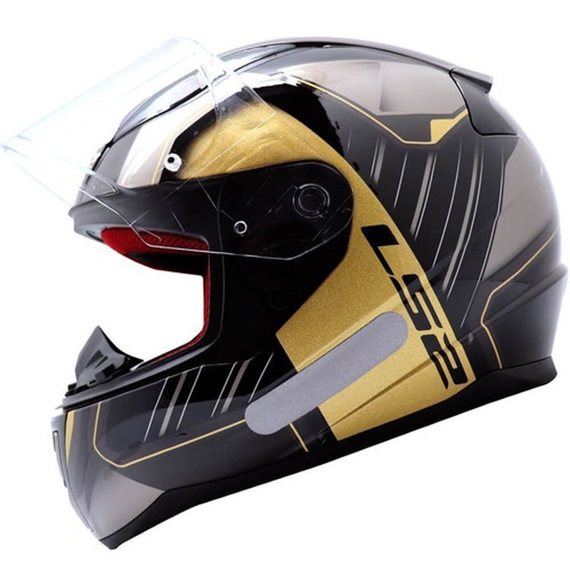 Capacete LS2 FF353 Rapid Medal Black Gray Gold Com Viseira Anti-Risco