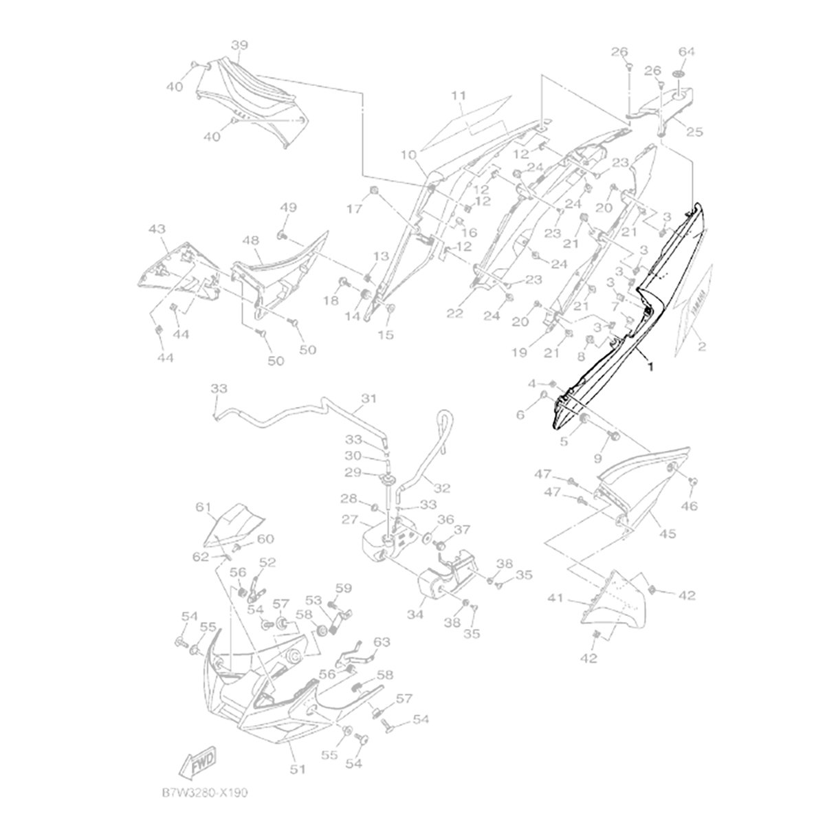 Tampa Lateral Esquerda Preta Mt 03 Abs 2022-2025 Original Yamaha