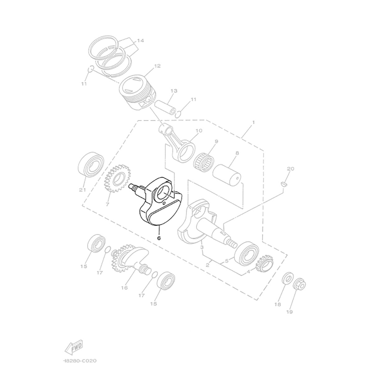 Virabrequim Direito TTR 125 XTZ 125 YBR 125 Original Yamaha