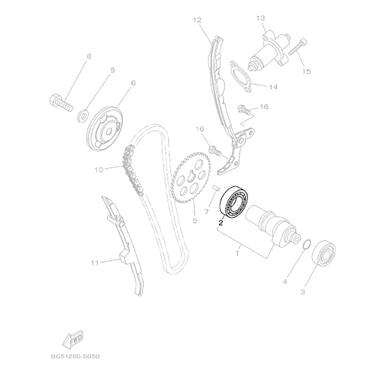 Rolamento Eixo de Comando Lander Tenere Fazer 250 FZ 25 Original