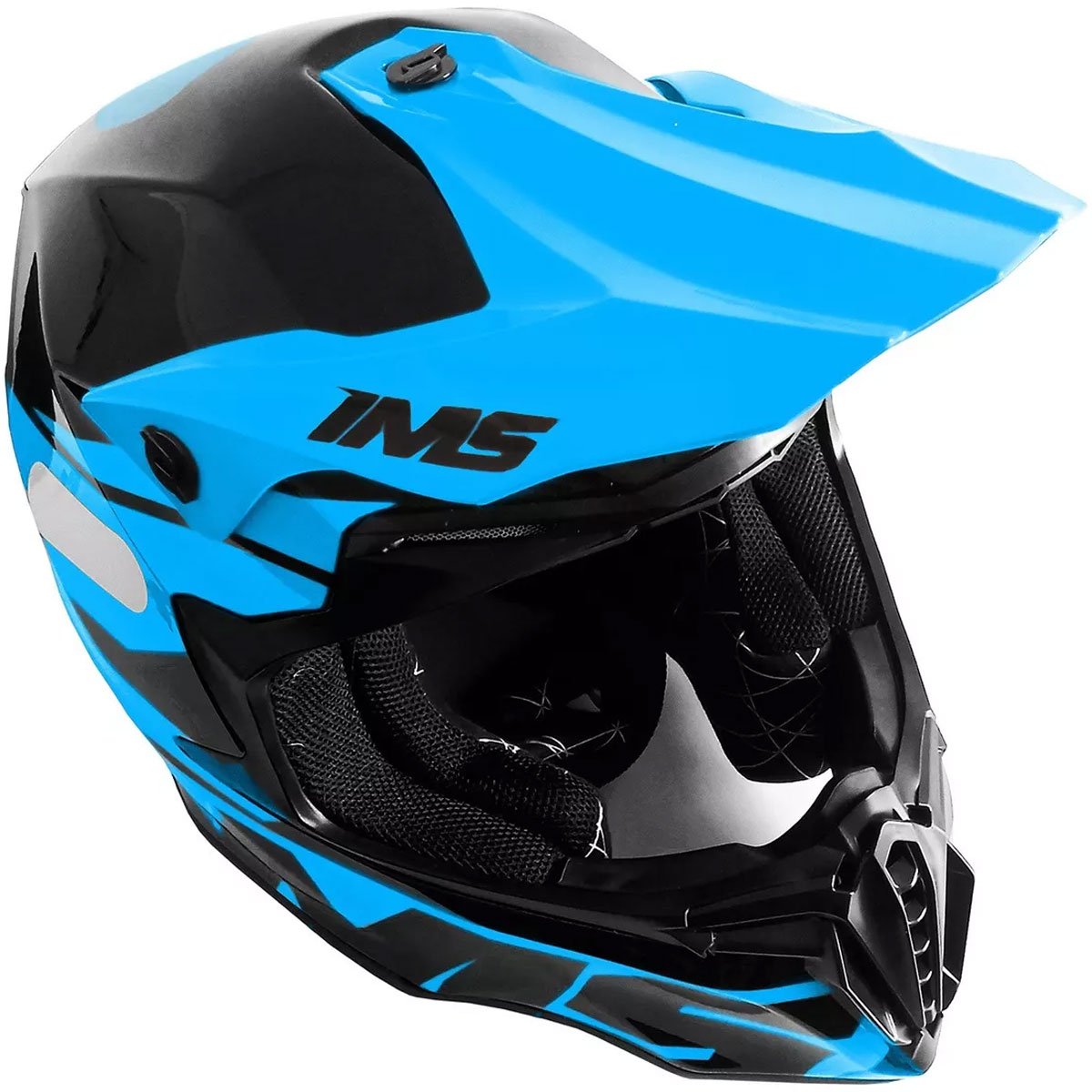 Capacete Ims Cross Revo Preto/Azul Moto Trilha Bike