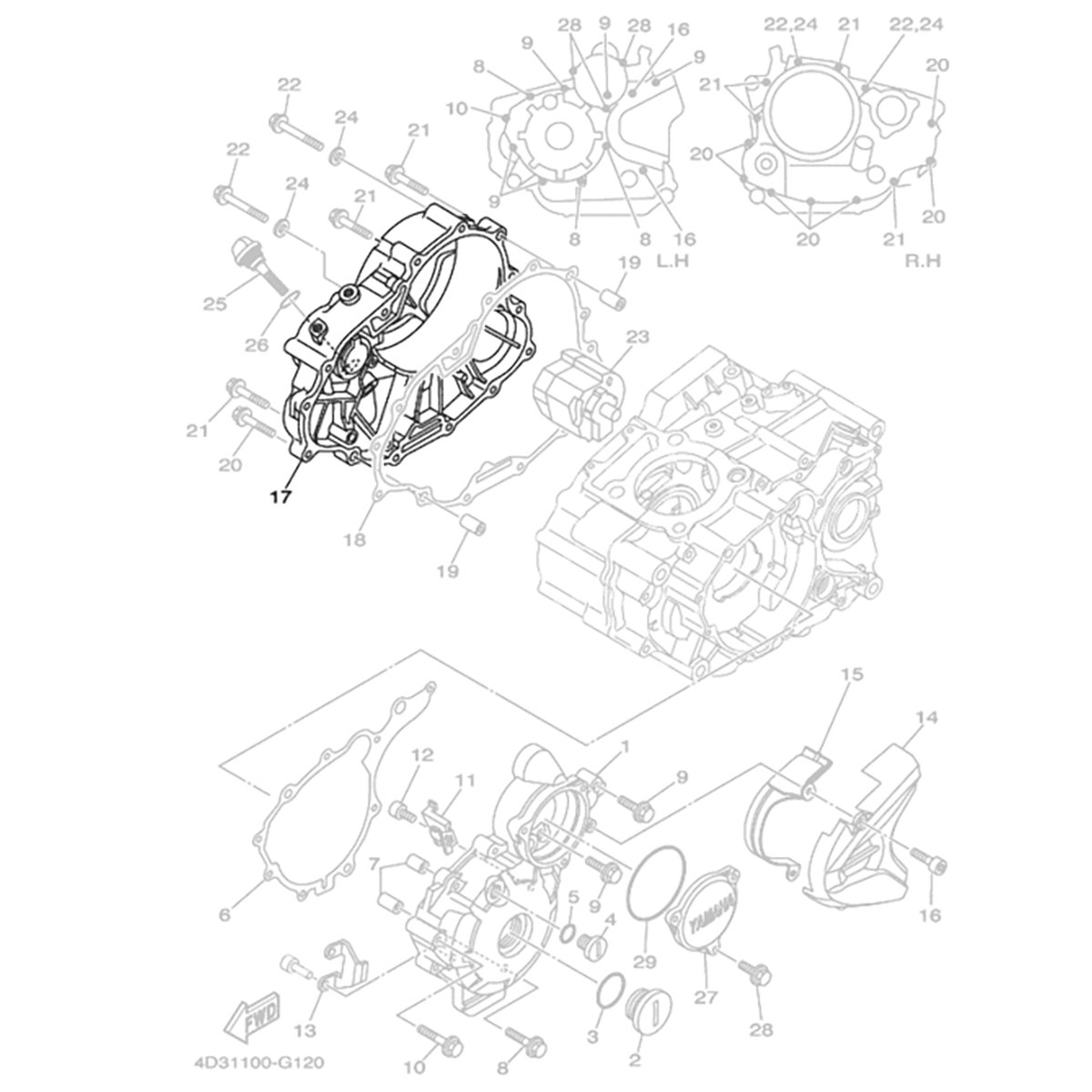 Tampa Lateral do Motor Raptor 250 08-13 Original Yamaha