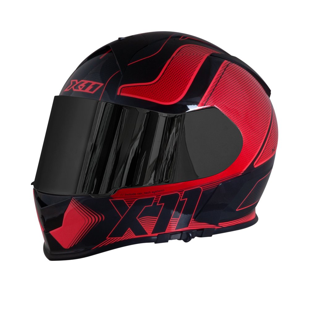 CAPACETE FECHADO COM VISEIRA INTERNA REVO PRO TRONIX VERMELHO