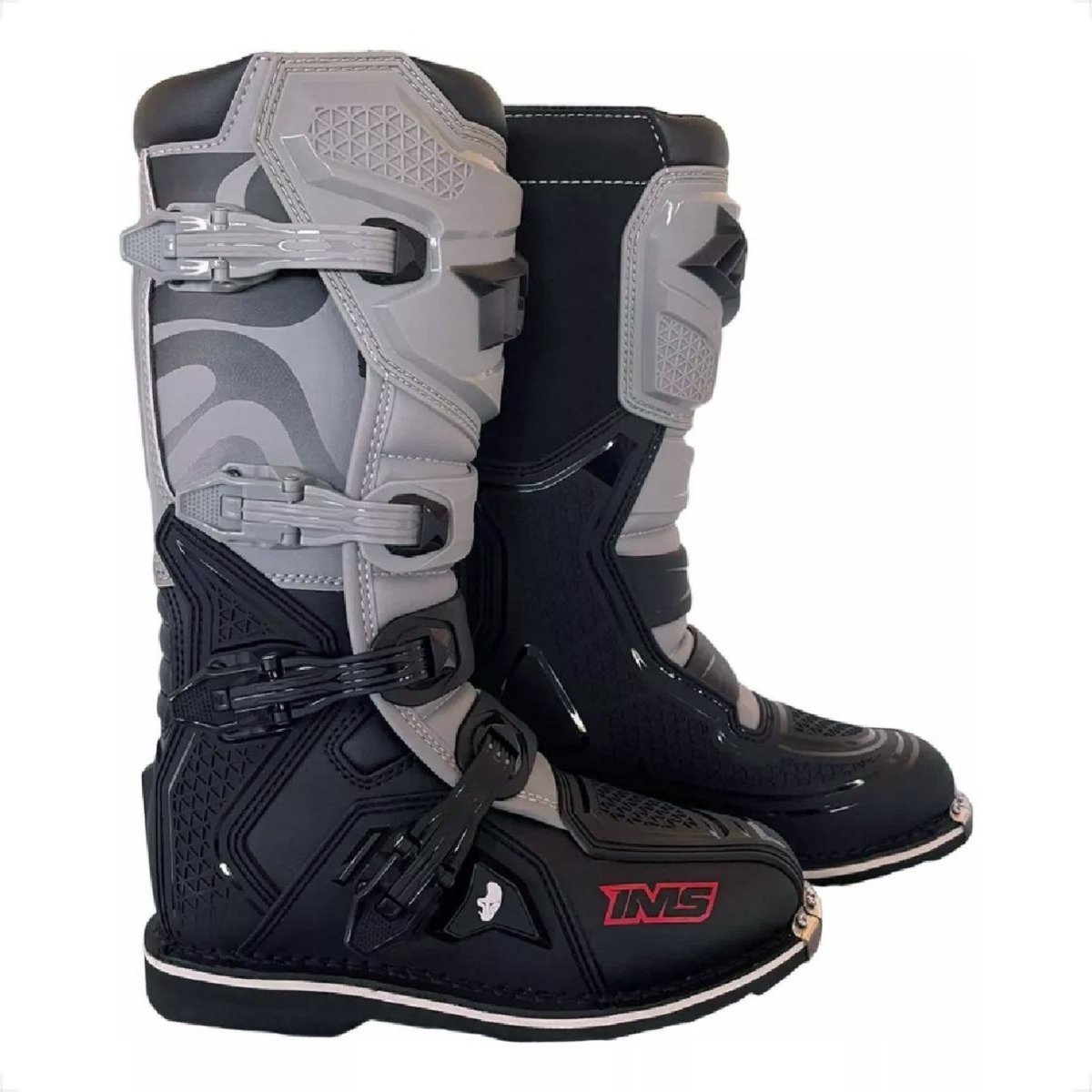 Bota Cross Ims Robust Costurada Cinza Moto Trilha Enduro