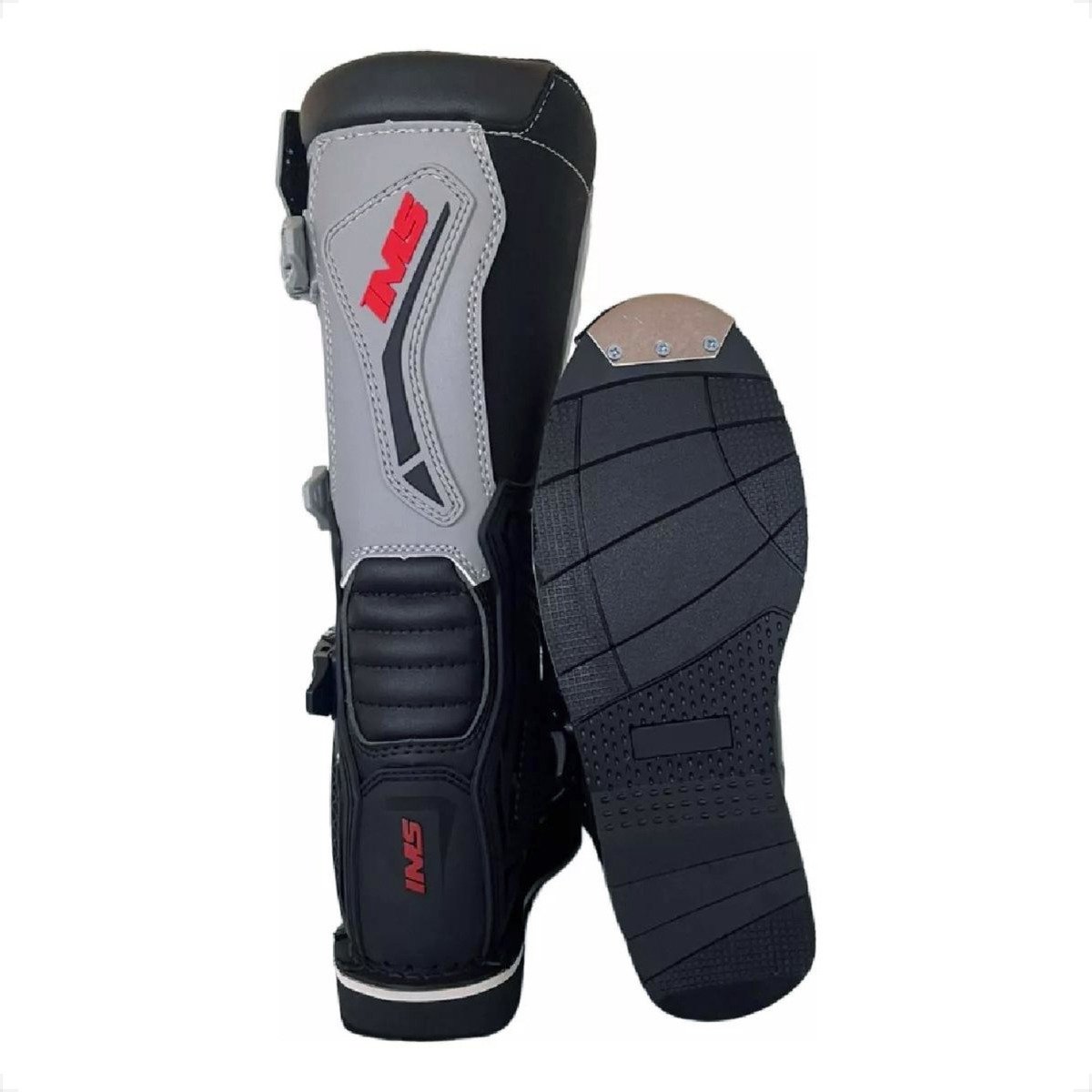 Bota Cross Ims Robust Costurada Cinza Moto Trilha Enduro