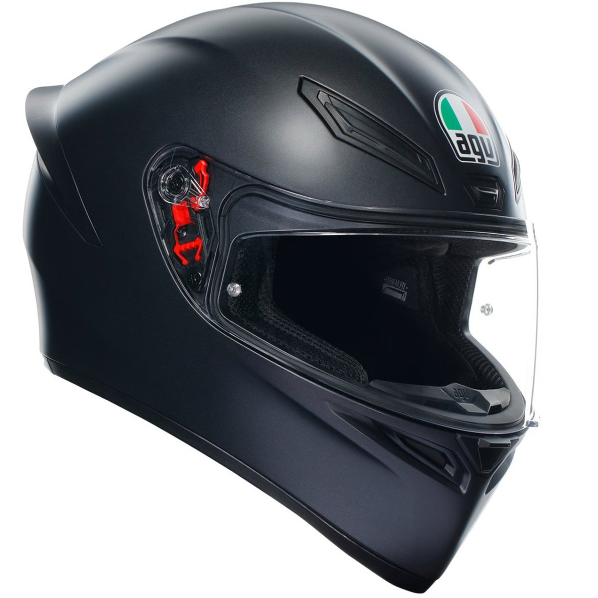 Capacete AGV K1 Monocolor Matte Black: Design Racing, Fecho Duplo