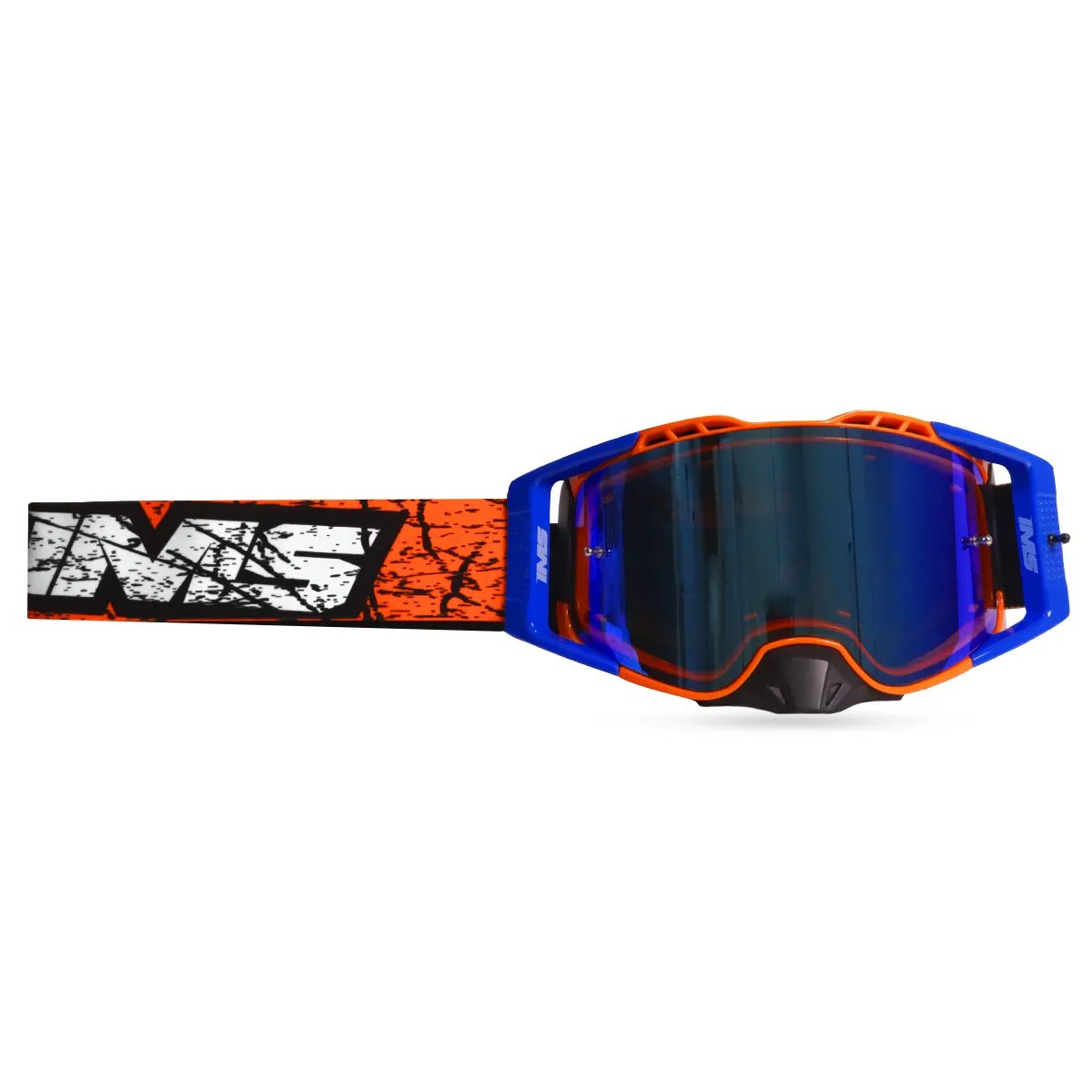 Óculos Cross Ims One Laranja/Azul Motocross Enduro Trilha Bike